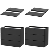 이케아 서랍장 NORDLI 노르들리 모듈식3단서랍장 앤트러싸이트 80x68 cm