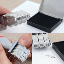 영문 서류 문서 인증 영수증 날짜 연월일 도장 스템프 고무인 잉크패드 세트