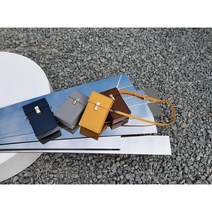 남녀공용 천연 소 가죽 미니 핸드폰 소지품 가방 만들기 DIY 키트 커플템, 완제품구매(색상은요청사항에기재)