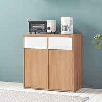 데코라인 편의점그거 정수기받침대 겸 분리수거함 2칸, 오크화이트