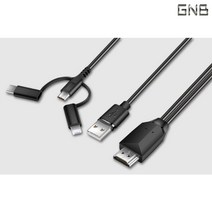 샤오미 미 패드 4/3/2 3in1 USB+HDMI 미러링 케이블, 블랙