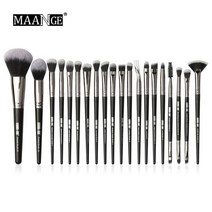 make up brush 붓 메이크업 MAANGE-메이크업 브러쉬 세트 내추럴 헤어 파운데이션 파우더 아이섀도우 메이, 한개옵션1, 09 20pcs Silver