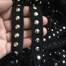비딩 테이프 셀프 웨딩 드레스 댄스복 부자재 블랙 웨빙 트림 구리 리벳 비즈 리본 패브릭 diy 청바지 벨트 칼라 장식 신발 끈 바느질 의류 액세서리, s, 0.5야드(길이 45cm), 검은색
