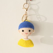 크리에이티브 핸드 우븐 인형 펜던트 DIY 귀여운 양모 크로셰 캐릭터 이미지 자동차 열쇠 고리 또는 휴대, 06 Style 002-B