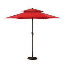 [오산홈] 야외용 파라솔 테이블 캠핑장 편의점 글램핑 복층형파라솔 5506, 1개, 레드