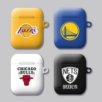 와우박스 주문제작 NBA 농구 엠블럼 로고 에어팟 버즈 무선 이어폰 케이스, 유광 하드케이스, 버즈(밑판 검정색)