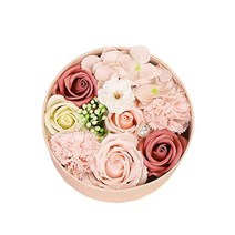1pc Christmas Gifts Soap Flowers Hot Springs Petals Round Box Bathing Gift Sets for Womens Girls (Pi