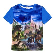 유아 남아용 셔츠 공룡 반소매 3D 티셔츠 여름 어린이 동물 그래픽 면 탑 티, 1# Dinosaur_2-3T