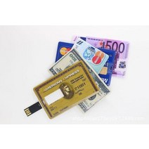 카드형 USB 메모리 64GB 미니 포켓 아맥스 신용카드 골드 블랙 이미지 달러 유로 파운드, 64 GB, 아맥스골드