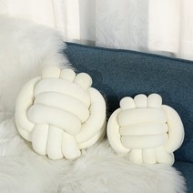 북유럽 매듭 꼬임 쇼파 등허리 쿠션 새틴 인테리어쿠션 집들이선물, 28cm, 흰색