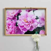 바보사랑 우드프레임액자 부를부르는풍수작약꽃(대형).꾸밈