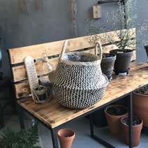 180903YJK_AAY_6797345 컬러 해초바구니-2중비닐 왕골 화분커버(소형) 17x25 심플화분 모던한화분 원통형화분 화분 화분선물