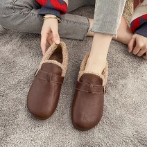 가남신 여자 털 방한 겨울 기모 털 발볼넓은 퍼 모카신 플랫