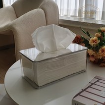 고르소 투명 사각 아크릴 휴지 케이스 티슈 케이스 화장지 각티슈 커버