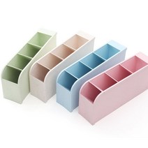 연필꽂이 2p 다용도수납함 4단 정리함, 사각수납함블루, 1P