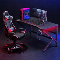 2022 컴퓨터 책상 홈 데스크탑 게이밍책상 DESKER 테이블 데스크탑 1인용 2인용게임 의자 신라 게이머 데스크 크로스 보더 e스포츠 카데이라 게이머 전체 경쟁 노트북, 사진으로
