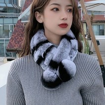 리얼 토끼털 머플러 목도리 친칠라 컬러 랩 래빗 모피