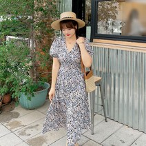 빅 사이즈 봄 여름 가을 플라워 원피스 통통 김민경쇼핑몰 77 88 랩 99 가족사진 코디 여성 패션