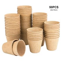 종자 스타터 이탄 화분 묘목 발아 묘목 펄프 컵 화초 친환경 배수구 시작 용품, 50pcs 8x8cm
