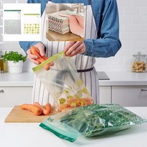 이케아 내열 위생백 지퍼백 6L+4.5L 30장+다용도행주 [이케아정품], 패턴그린, 지퍼백 1세트+다용도행주