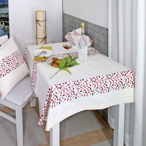 셜린 면 자수 테이블커버 4인용(140x180cm)