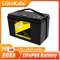 전동스쿠터 배터리 LiitoKala LifePo4 딥 사이클 1200W 백업 전원 태양 에너지 저장 골프 카트 24V 80Ah, 24V80AhLCD