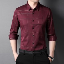 Z3JC 봄가을 남성 체크 셔츠 캐주얼 데미지리스 노라인 남 긴팔 셔츠 기모