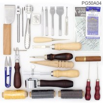가죽공예공구세트 치즐 목타가죽 가공을 위한 공예 도구 신제품 그루버 베벨 Indenter 매트 DIY 핸, 04 25 PCS Set
