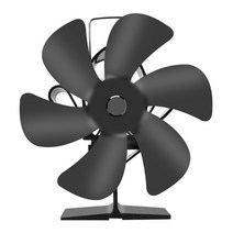 검은 벽난로 6 블레이드 열 전원 난로 팬 로그 나무 버너 Ecofan 조용한 연료, Stove Fan