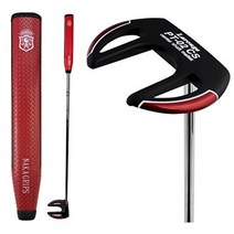 LAROUGE PT-02CS 극두 그립 퍼터 말렛 타입 센터 샤프트 헤드커버 34인치, RED