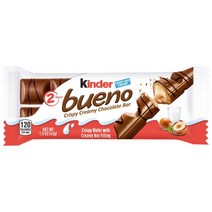 킨더부에노 Kinder Bueno 밀크 초콜릿 앤 헤이즐넛 크림 캔디 바 1.5oz 2개입 12팩 총 490g