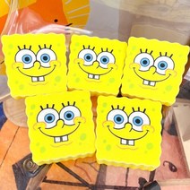 마술도구용품 매직 용품 주방 스폰지 만화 접시 세척기 스폰지 밥 싱크대 배수 랙 매직, 5pcs 스폰지
