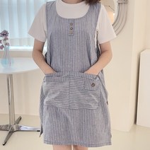 데코나인 어린이집앞치마 스트라이프 원피스 주방 빅사이즈, 스트라이프-블루