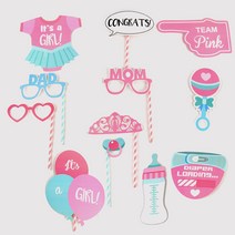 포토 파티 프롭스 - 베이비샤워 (girl) 12종 토퍼