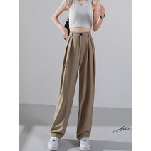 핀턱슬랙스 JMPRS 여름 허리 여성 정장 바지 어 스트레이트 얇은 편안한