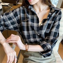 셀러허브 여성패션 [오노마] ONM 모던 베이직 2컬러 포켓 여성 체크 셔츠남방