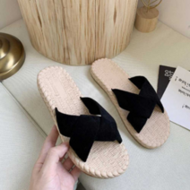 오너클랜 여성 여행 스타일 캐주얼 신발 엑스끈 슬리퍼 스타일