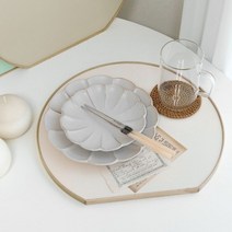 [천삼백케이] [키친초이스] [국내] 우드 벌룬 반달형 트레이 (3color) (컬러제작가능), 스노우화이트