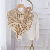 도트 페이즐리 주름 사각 스카프