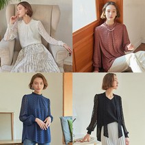 [홈쇼핑 인기상품] 에스연 레이스 레이어드 블라우스 4종