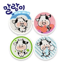 보석십자수 말랑이 양면거울 만들기 학습교구 DIY 비즈 큐빅십자수, 행운 말랑