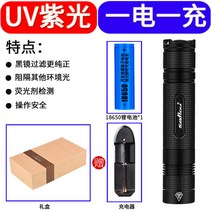 휴대용 형광제 UV후레쉬 측정펜 세균 감지 곰팡이 측정기 위조방지 등 전용 자외선 손전등, 충전지1개