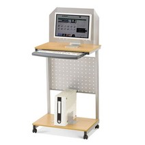 가구클럽 철재 GWS-205 PC검색대 모니터책상 검색대 도서검색대, 망비(상판)+실버그레이(프레임)