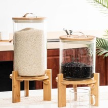 수동식 벨브 스위치 유리 계량 쌀통 잡곡통 4.5kg
