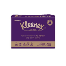 크리넥스 보습 에센스 로션 휴대용 티슈, 40매, 24개