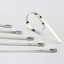 스틸 스텐 케이블 타이 쇠 철 타이 메탈 철제 금속 내열 난연 SUS 서스 철사 와이어 밴드 끈 고정 4.6mm 150mm 200mm 250mm 10개, 중형(4.6mmX200mm)10개