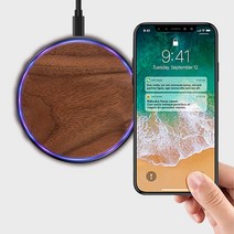 유리 글로벌 15W 갤럭시 S8 S9 S10 + 노트 8 9 10 LG G8 G7+ V30 V40 V50S 아이폰 XR XS 초고속 원목 무선충전기 패드, 1개, 10W화리목