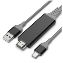 C TO HDMI 넷플릭스가능 A560C 스마트폰미러링 TV연결 유전원 케이블, 혼합색상, 3개