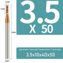 YIFINO 밀링 커터 합금 코팅 텅스텐 스틸 도구 Cnc 기계 HRC55 엔드밀 탑 키트 공작, 07 3.5x10x4Dx50_01 1CPS