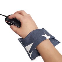 [GEW] 면100% 손목 보호 쿠션/세탁가능/마우스 손목받침/고정형 끈/사이즈 2종/성인용 학생용/안정적인 높이 편리한 작업 아이템, 지브라